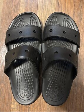CROCS Black Dual-Strap Slide Sandals